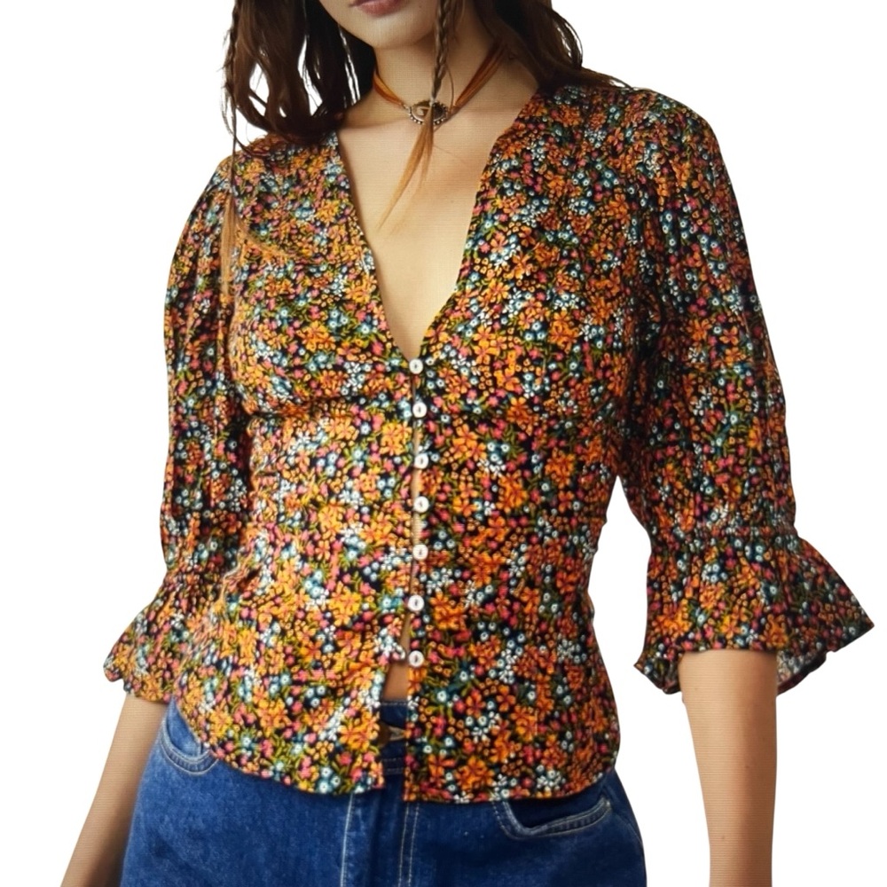 Free People I Found You floral cotton boho chic bohemian romantic artsy shirt